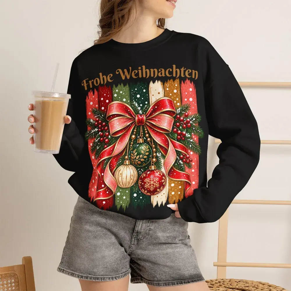 Weihnachtspullover Schleife & Streifen, Ansicht 2