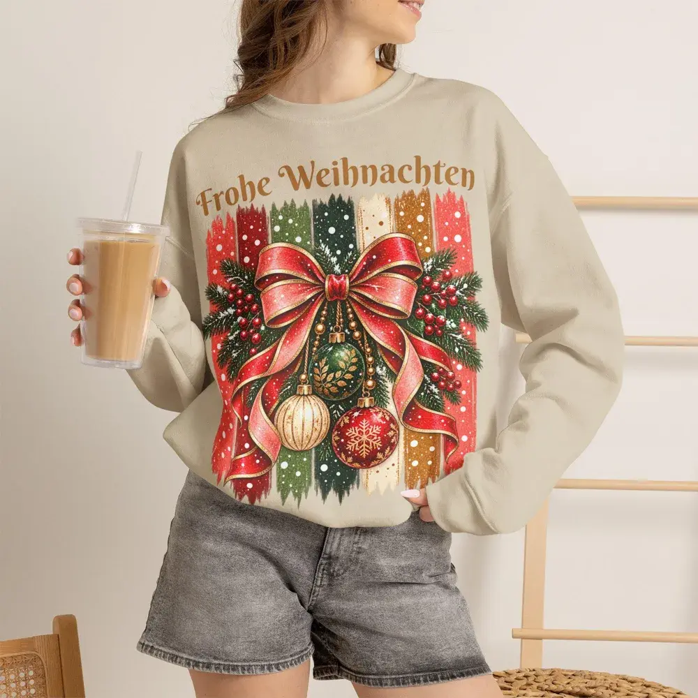 Weihnachtspullover Schleife & Streifen, Ansicht 3