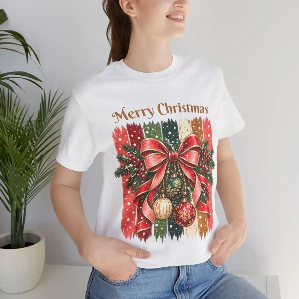 Weihnachtsshirt Schleife & Streifen, Ansicht 2