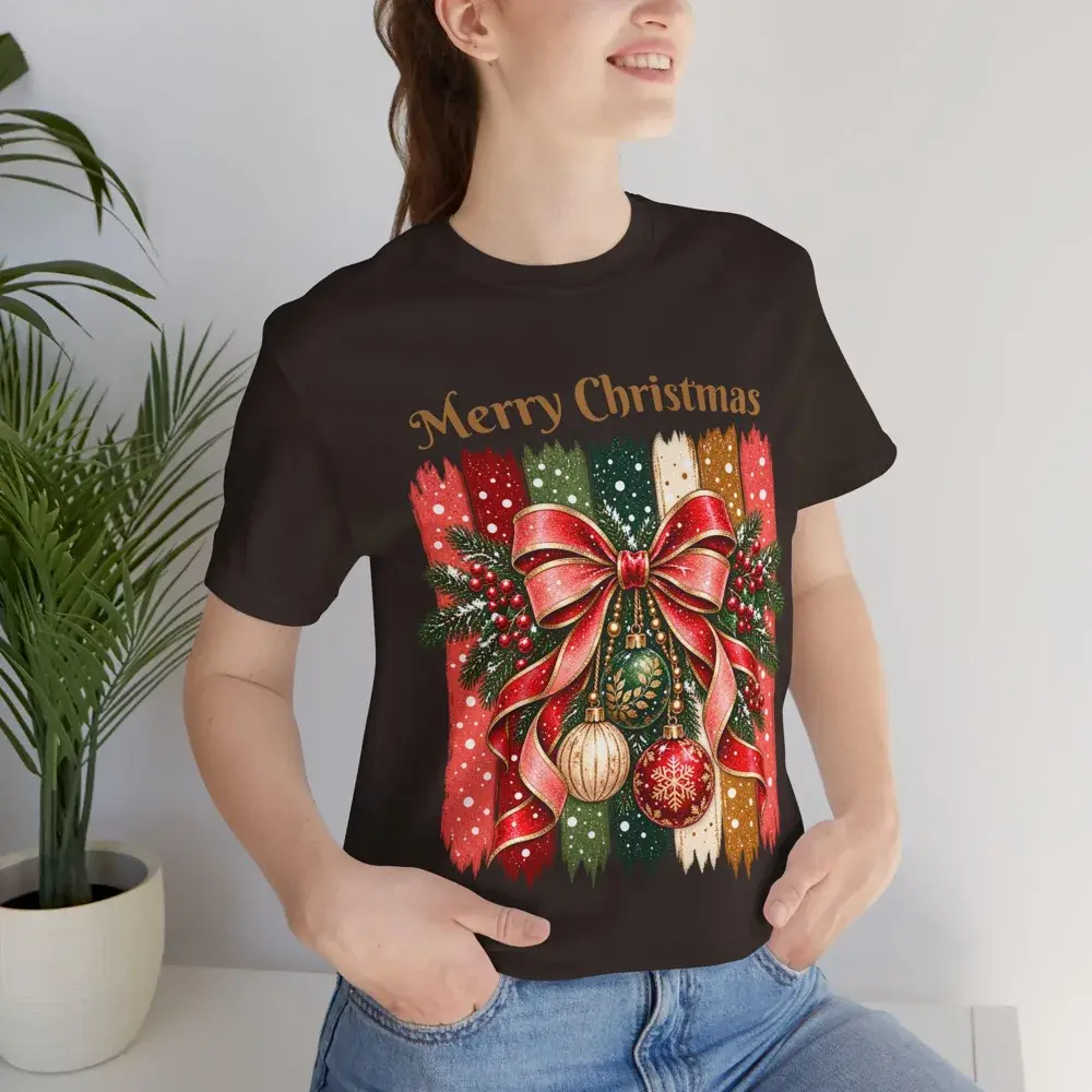 Weihnachtsshirt Schleife & Streifen, Ansicht 3