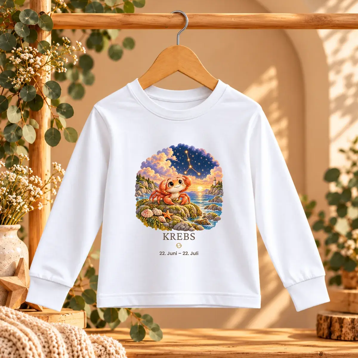 Shirt mit Motiv Krebs aus der Kollektion Deine kleine Sternenwelt