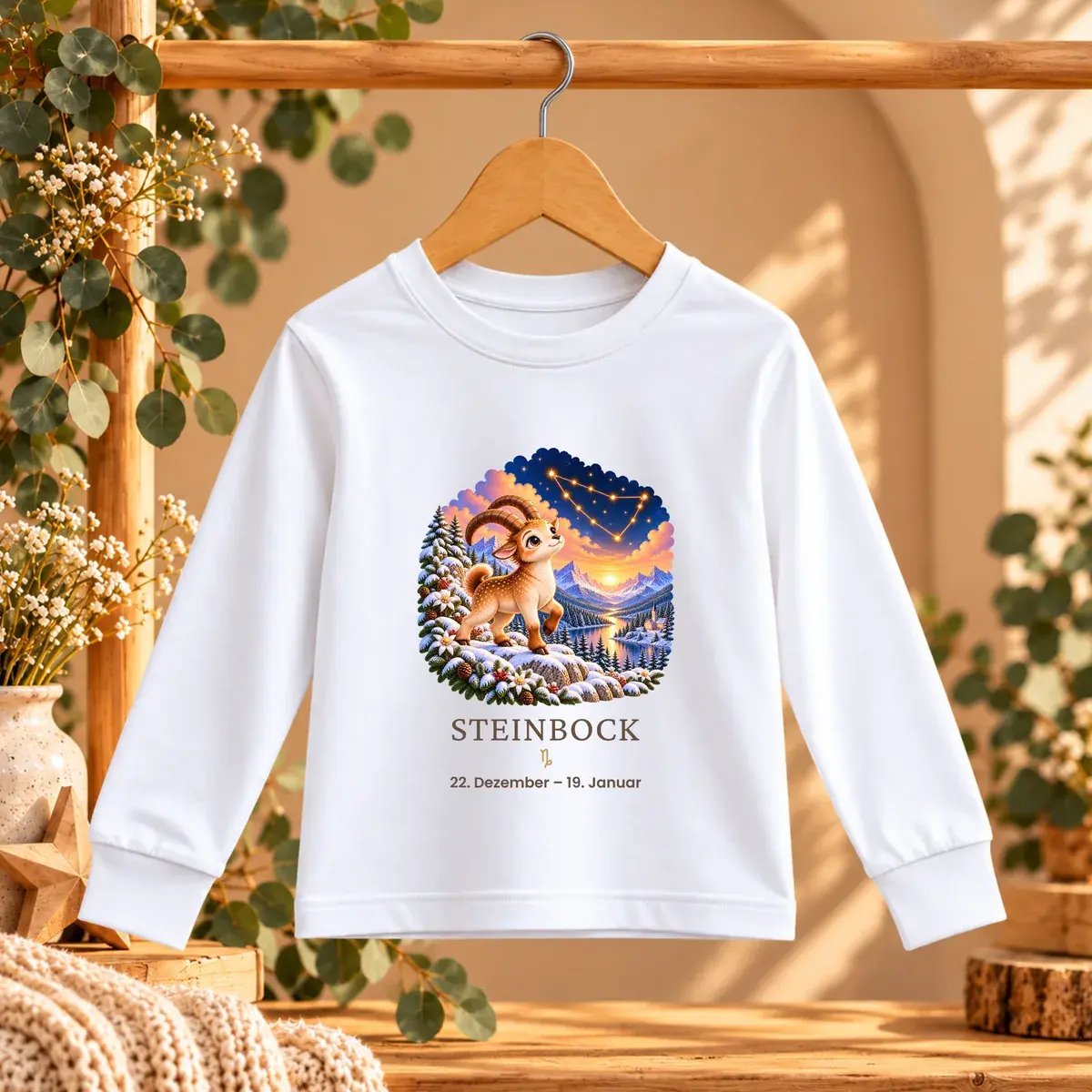 Shirt mit Motiv Steinbock aus der Kollektion Deine kleine Sternenwelt