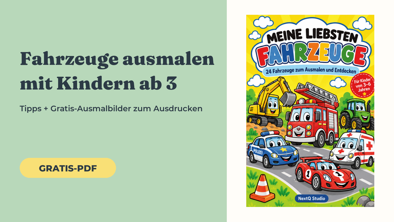 Fahrzeuge ausmalen mit Kindern ab 3: 5 Tipps + Gratis-Ausmalbilder