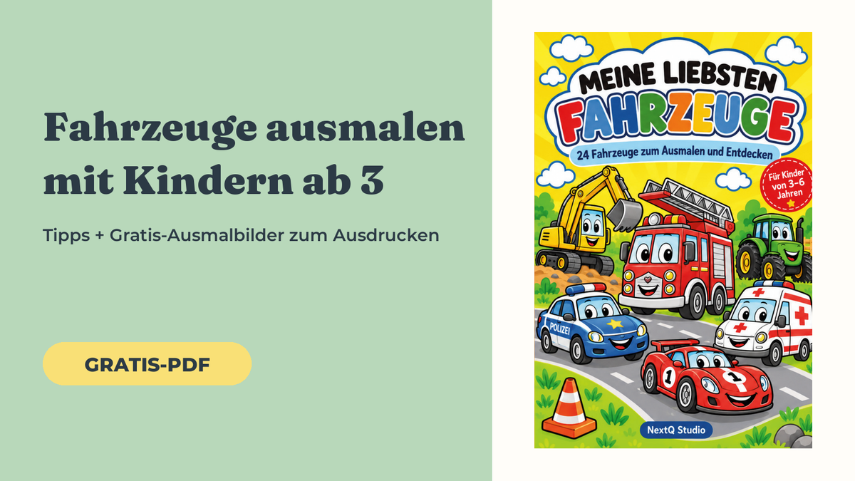 Fahrzeuge ausmalen mit Kindern ab 3: 5 Tipps + Gratis-Ausmalbilder